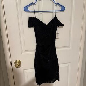 Windsor Black Lace Mini Dress